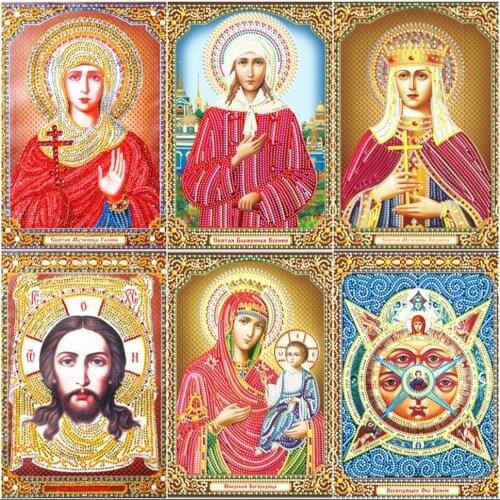 Full Round Diamond Painting Religious DIY Diamond Embroidery Religion Icon Picture Of Rhinestone Diamond Mosaic Madonna