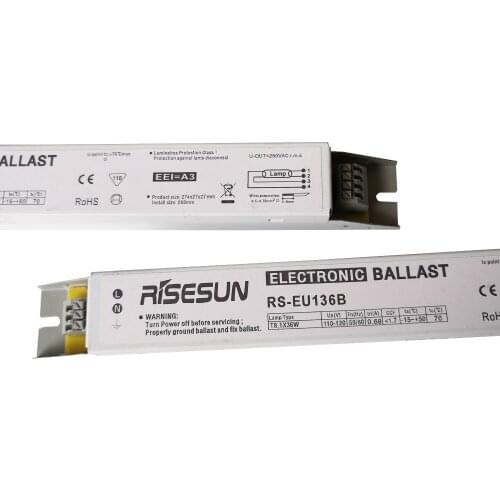 Risesun RS-EU136B 110V 36WX1 T8 VU Lamp Electronic Ballast Lighting Starter EEI=A3, 2-Pack