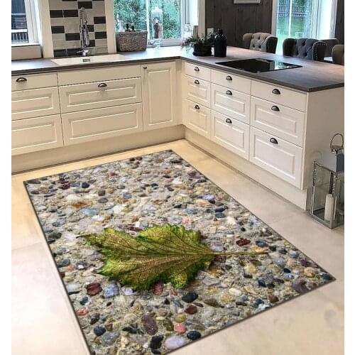 Grey color stone yellow leaf patterned kitchen rug modern carpet rug personalized gift free shipping kitchenware grey runner