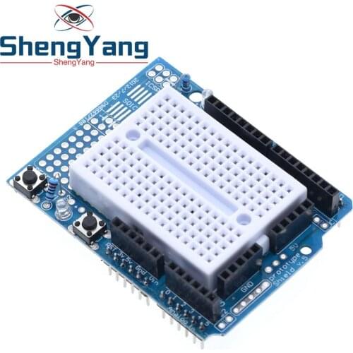 ShengYang UNO ProtoShield prototype expansion board with SYB-170 mini breadboard based UNO ProtoShield
