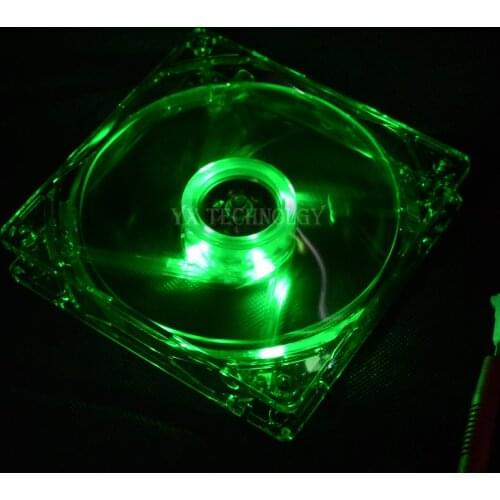 SZYTF 1pcs pc computer fan case cooling fan unit fan 8025 8cm with green LED lights chassis fan 80 * 80 * 25