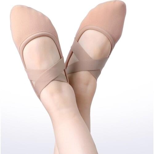 Elastic Cloth Dance Shoes Ladies Soft Bottom Exercise Shoes Adult Yoga Flying Women Ballet Body Shoe Wear-resistant Leather Sole