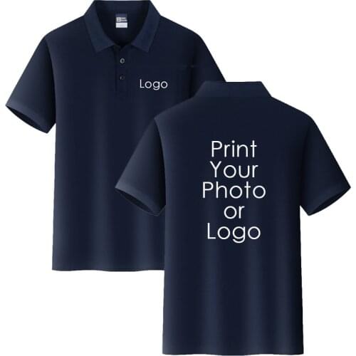 Summer New Men Polo Shirt 100% Cotton Short-sleeved Casual Solid Tops Custom Printing Your Own Design Photo or Logo Women Polos