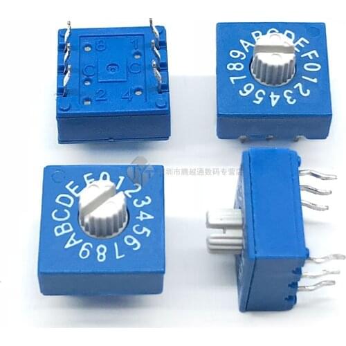 0-F handle length 3mm rotary coding switch DIP switch 16-bit PCB switch encoder 8421C positive code 3:3
