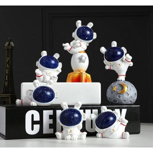1 Pcs 9 Style Cute Rabbit Astronauts Decoration Miniature Creative Star Rabbit Space Astronauts Resin Crafts Ornaments Best Gift