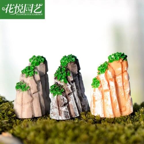 1pc Mini Mountain Miniature Toys Bonsai Ornaments Plant Gardening Garden Accessories Natural Resin Home Decoration Supply