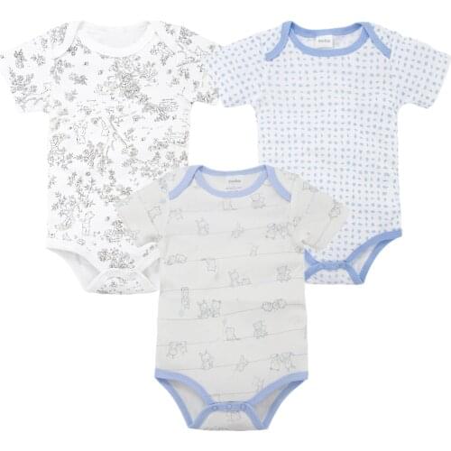 3pcs Toddler Baby Boys Body Suits Roupas Bebe De Newborn Girls Overalls Cotton Short Sleeve Bodysuit Toddler Baby Girls Jumpsuit