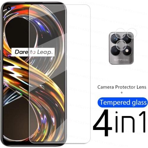 4IN1 Clear Glass For OPPO Realme 8i Screen Protector Realme 8i 8S Tempered Glass Protective Phone Film Realme 8S 8i 7i 6 7 8 Pro