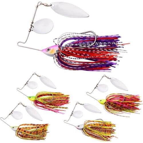 FANGBLUE 5Pcs 15g Buzzbait Spinner Spoon Metal Fishing Lures Rubber Skirts Artificial Bait Wobbler Fishing Carp Lure For Bass
