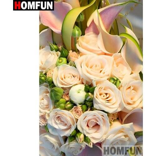HOMFUN Full Square/Round Drill 5D DIY Diamond Painting "Rose flower" Embroidery Cross Stitch 5D Home Decor Gift A07551