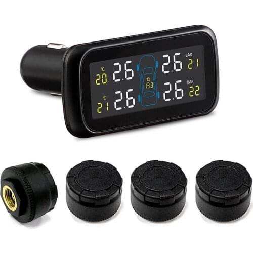 TPMS Car Electronics Wireless Tire Pressure Monitoring System With External Replaceable Battery Sensors LCD Display U903