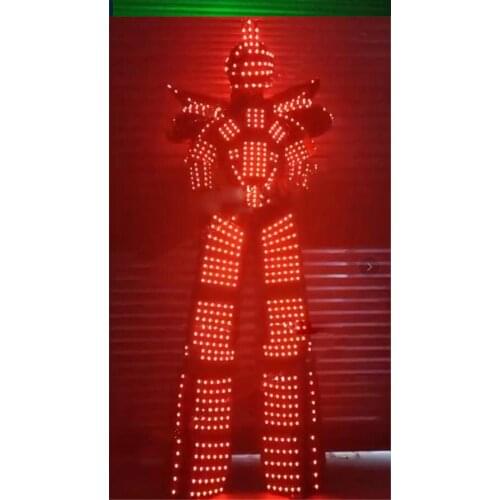 Ballroom dance stilts clothing Party event stage show led robot suit men light up costume dj RGB full color light men dress