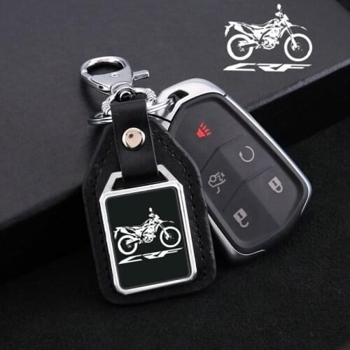 For Honda CRF250R CRF450R CRF 250 450 R 2007-2020 motorcycle Accessories metal leather keychain keyring mirror custom engraved