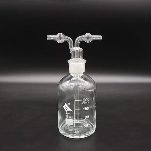 Drechsel gas washing bottle ,Capacity 250ml,Lab Glass Gas Washing Bottle,Free Shipping Shisha hookah