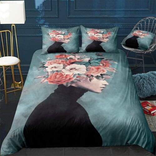 Blooming 3 Quilt Cover Pillowcase 3Piece Comforter Bedding Set With Pillow Case Single Double Duvet Cover Home Decora