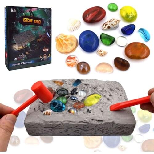 Children Colorful Gems DIY Archaeological Digging Bureau Educational Toys Colorful Gems Model DIY Digging Game Educational Toys