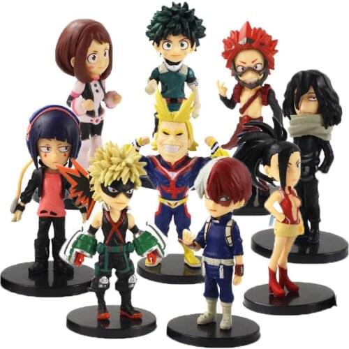 9pcs/lot Anime My Hero Academia Figure Izuku Midoriya Shouto Todoroki Katsuki Boku Amazing Heros PVC Action Figure Toys