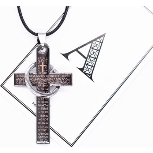 Hot Sale Black Gold Metal Necklace Cross Pendant Accessories Women Men Jewelry Necklaces & Pendants