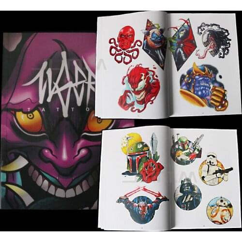 Tattoo Books A4 Various Animal Characters Cartoon Hero Pattern Exquisite Books 40 Pages tattoo supplies and accessories