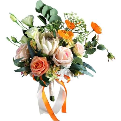 Artificial Wedding Flower Bouquet, Bridal Bouquets For Wedding, Bridesmaid Holding Flower, Flower Girl Bouquet