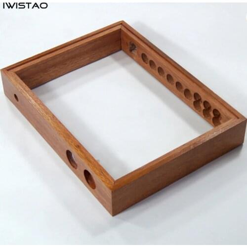 IWISTAO DIY Wooden Casing for Tube Amplifier Chassis 400X300X65 Red Red Walnut Wood Top Down Plate 3 Inputs Selector Hole