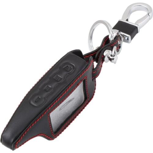 Thie2e Leather Case for Scher Khan Magicar 5/6 For Scher-khan Magicar M5 M6 Alarm Remote Keychain Cover Protector