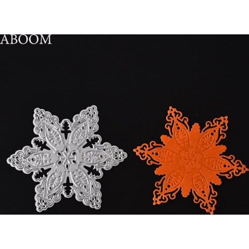 ABOOM Hot 1PC New Christmas Snowflake Metal Cutting Dies Flower Stars Stencils For Scrapbooking Paper Cards Embossing Cut Die