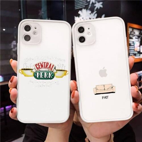 Friends TV Show Door Phone Case For iPhone 12 11 Mini Pro XR XS Max 7 8 Plus X Matte transparent White Cover