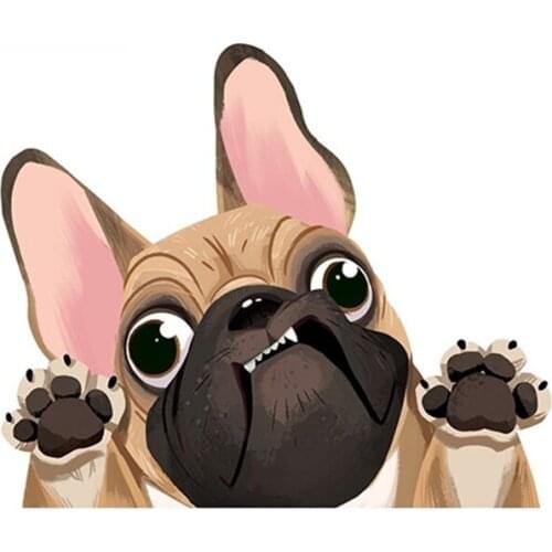 Cute French Bulldog Sticker Cartoon Dog Car Stickers Reflective Decal Auto Accessories for Car Window Decoration,13cm*10cm