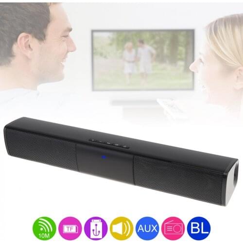 BS-28A Meeting Multi-Function Bluetooth Soundbar Speaker with 2 Full Range Horns Support TF Card for PC / TV / Smartphone