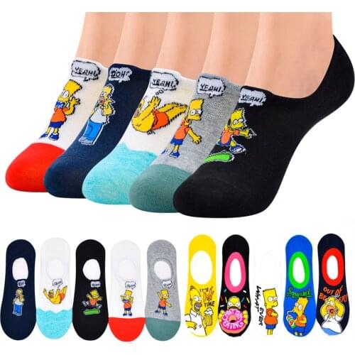 Man Anime Knitting Cotton Socks Woman Cartoon Short Socks Street Style Harajuku Ankle Funny Casual Street Stance Creative Socks