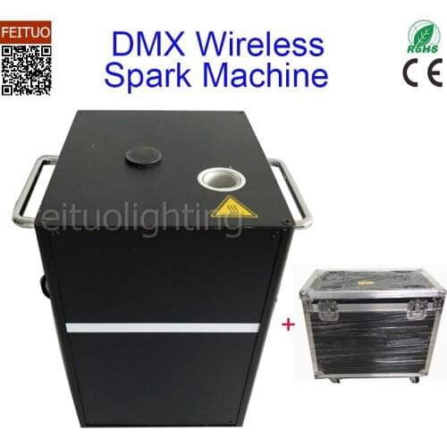 New Arrival 4Lot Flycase Wedding Cold Spark Machine 750w DMX Wireless Fireworks Machine 1-5Meter Jetting Height Flame Fountain