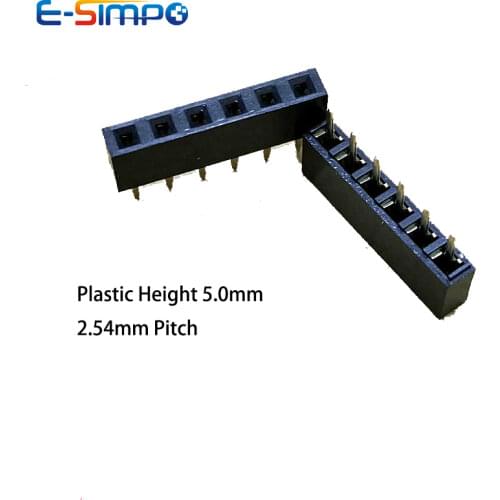 100pcs 2.54mm PH5 Single Row Straight 1X2P/5P/6P/10P/15P/40P Short Version Rohs Goldplate PCB Female Pin Header Socket Connector