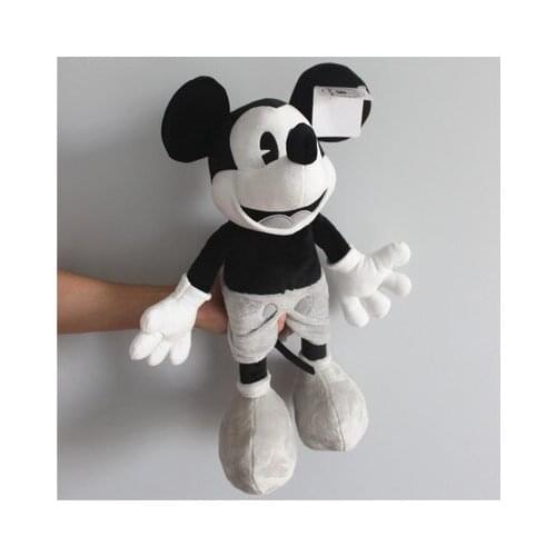 Original Disney CartoonClassic black and white retro Mickey Plush toy Larg Soft Stuffed Doll Home Bedroom Decor Christmas Gift