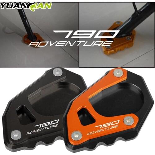 Motorcycle CNC Kickstand Foot Side Stand Extension Pad Support Plate Enlarge FOR 790 Adventure Adv R S 790Adventure 2019-2021 20