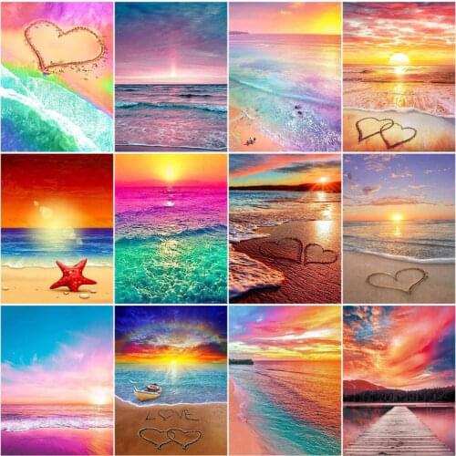 RUOPOTY Frame Diy Paint By Numbers Kits Acrylic Wall Art Home Decors Sandy Beach Modern Coloring By Numbers For Diy Gift 60x75cm