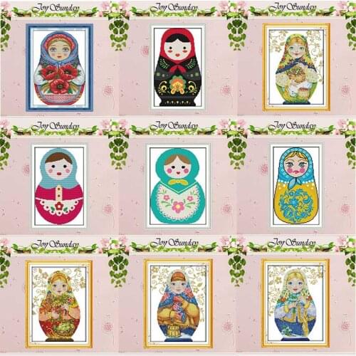 Russian doll counted Cross Stitch 11CT 14CT Cross Stitch Set Wholesale DIY artoon Cross-stitch Kit Embroidery Needlework