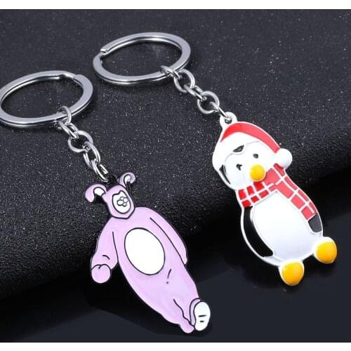 SG TV Show Friends Keychains Joey Penguin Hugsy Chandler Rabbit Central Perk Coffee Time Collar Lady Girl Friend Jewelry Gift