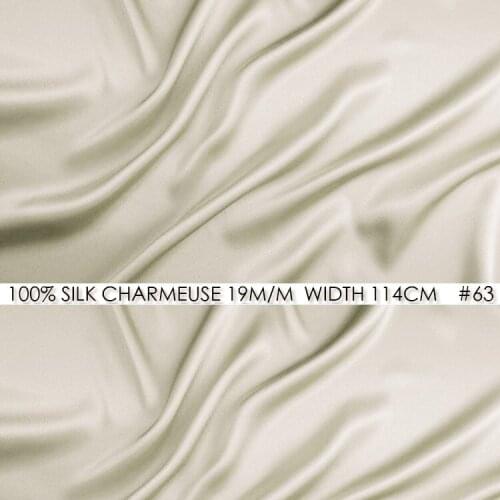 CISULI 100% SILK CHARMEUSE SATIN 114cm width 19momme Pure Mulberry Silk Fabric China Silk Vestido dress Tissu Seashell NO 63