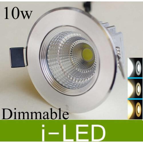 Led downlights dimmable 10w cobled recessed ceiling spot light indoor led spot lamp Natural White 4000k AC85-265V 12V