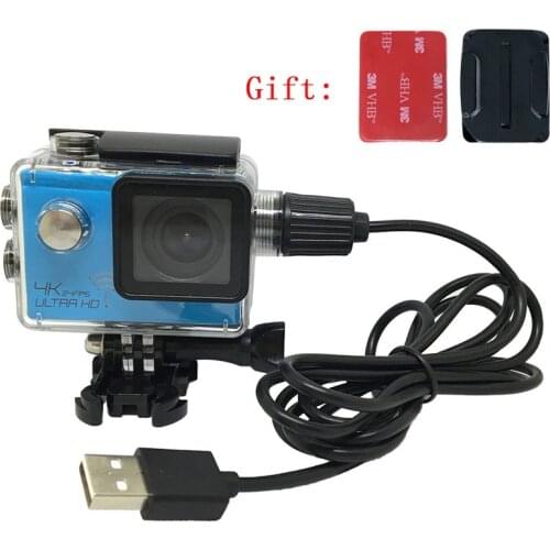 Universal Waterproof Case Shell Charger USB Cable for SJCAM SJ4000 WiFi SJ6000 Soocoo c30 EKEN H9 H9R Action Camera Motocycle