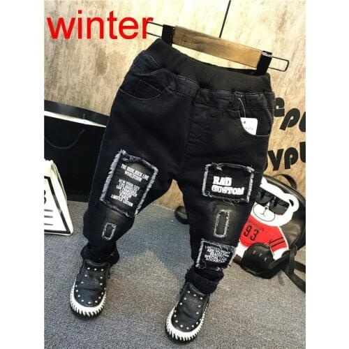 Children Pants winter boys Thickened jeans Spring Baby boys Casual Trousers Fashion Children Clothing Jeans boys Kids pants 2-6y