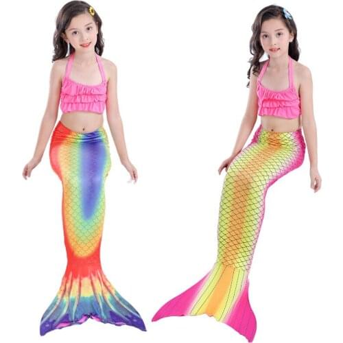 YY1708 New Fashion Cosplay Costumes Girls Bikini Cartoons lattices Swimsuit Mermaid childrens Girl Split Swimwear