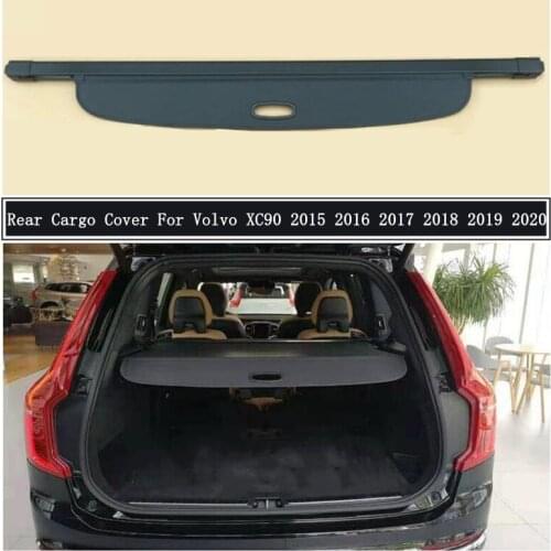 Rear Cargo Cover For Volvo XC90 2015 2016 2017 2018 2019 2020 + Partition Curtain Screen Shade Trunk Security Shield Accessories