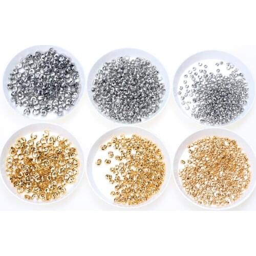 60pcs/Lot 3/4/5mm "C" Shape Stainless Steel Crimps Beads Chain Connector End Clasp for DIY Necklace Bracelets Jewelry Making