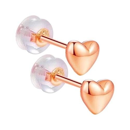 MADALENA SARARA Fashion Women Stud Earrings Pure 18K Gold 100% Quality Guarantee Heart Style