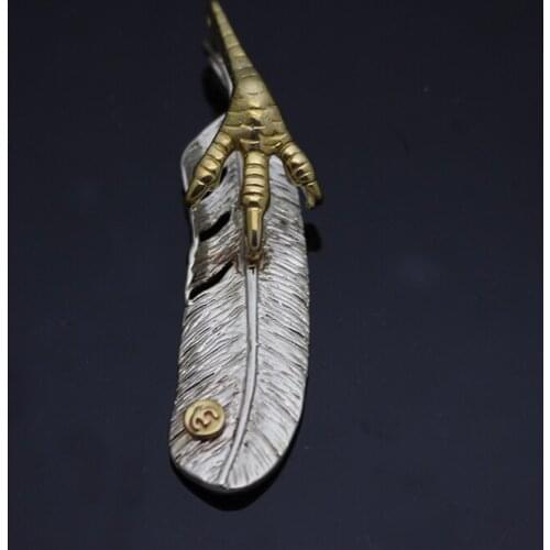1PC Brass Eagle Claw Feather Lanyard Pendant Keychain Key Chain Ring Paracord Rope Cord DIY Accessories EDC Multipurpose Pendant