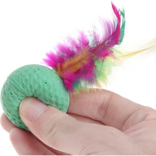 10 Pcs Pet Toy Latex Balls Colorful Chew For Dogs Cats Puppy Kitten Soft Feather Q0KA