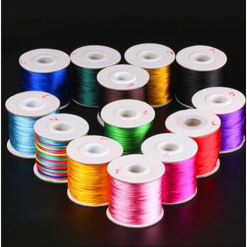 100M/Lot Satin Cords 1.5mm DIY String Accesories Baby Silicone Teething Plastic Clip Baby Teether Pacifier Chain Nylon Rope