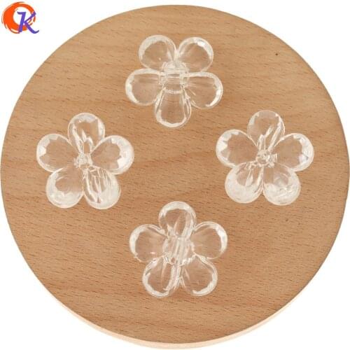 Cordial Design 27x27mm 100Pcs Jewelry Accessories/Clear Acrylic Beads/Hand Made/Flower Shape/Charms/Earring Findings/DIY Making
